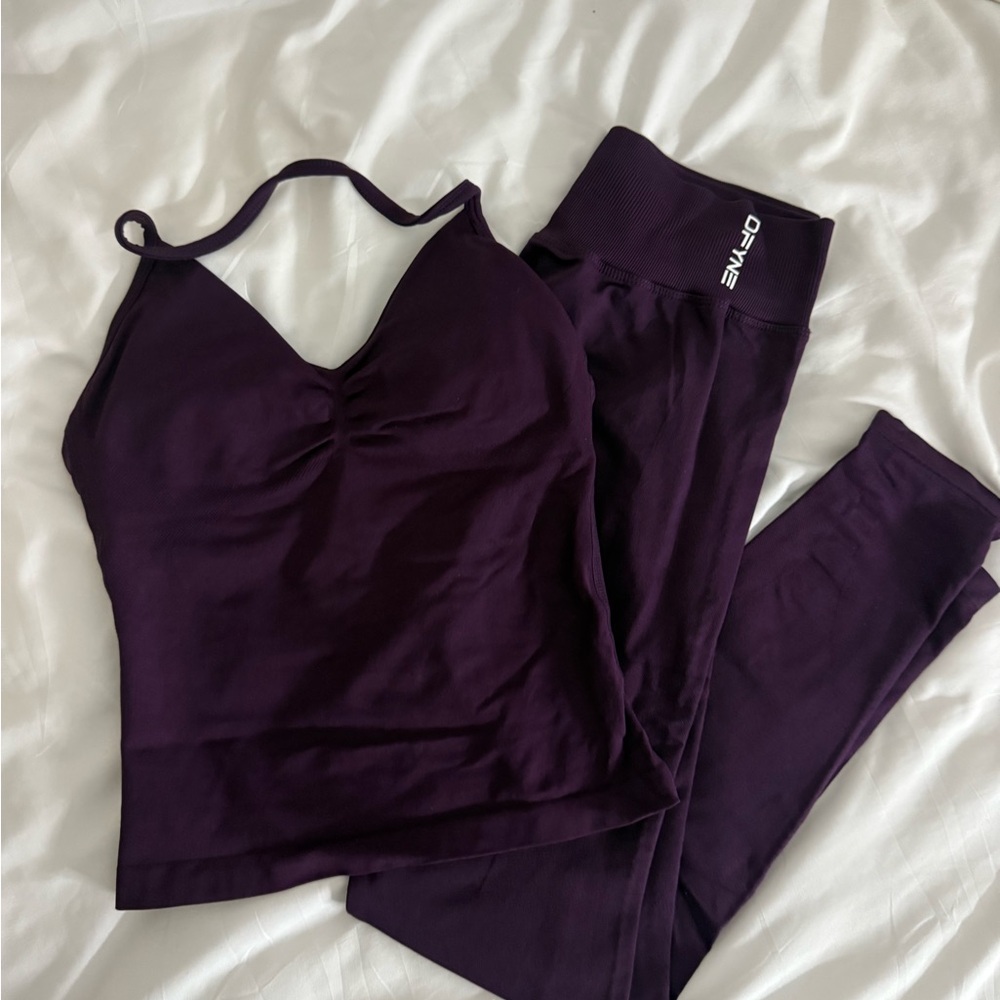 dfyne Purple Activewear Tank & Leggings Set